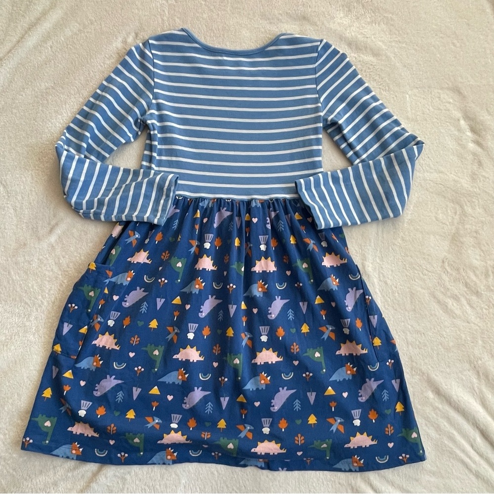 Blue Striped and Patterned Kids Dress - Picture 8 of 8